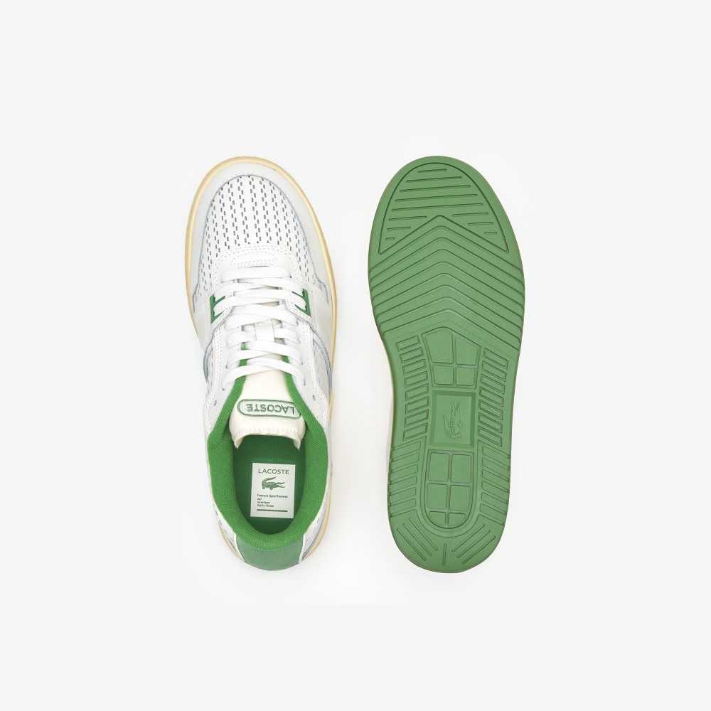 Lacoste L001 Cuero Heel Pop Blancas Verde | 8524-YFAIE