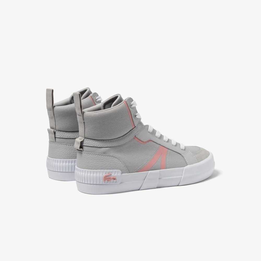 Lacoste L004 Mid Gris Claro Rosas | 4721-STBFA