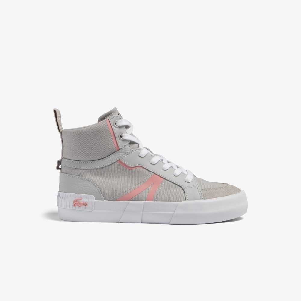 Lacoste L004 Mid Gris Claro Rosas | 4721-STBFA