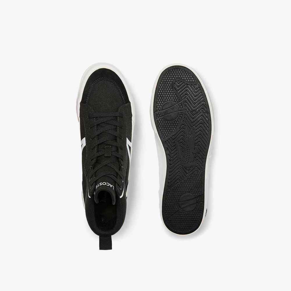 Lacoste L004 Mid Lona Negras Blancas | 9105-TXABO