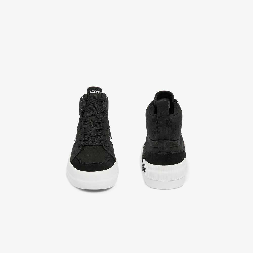 Lacoste L004 Mid Lona Negras Blancas | 9105-TXABO