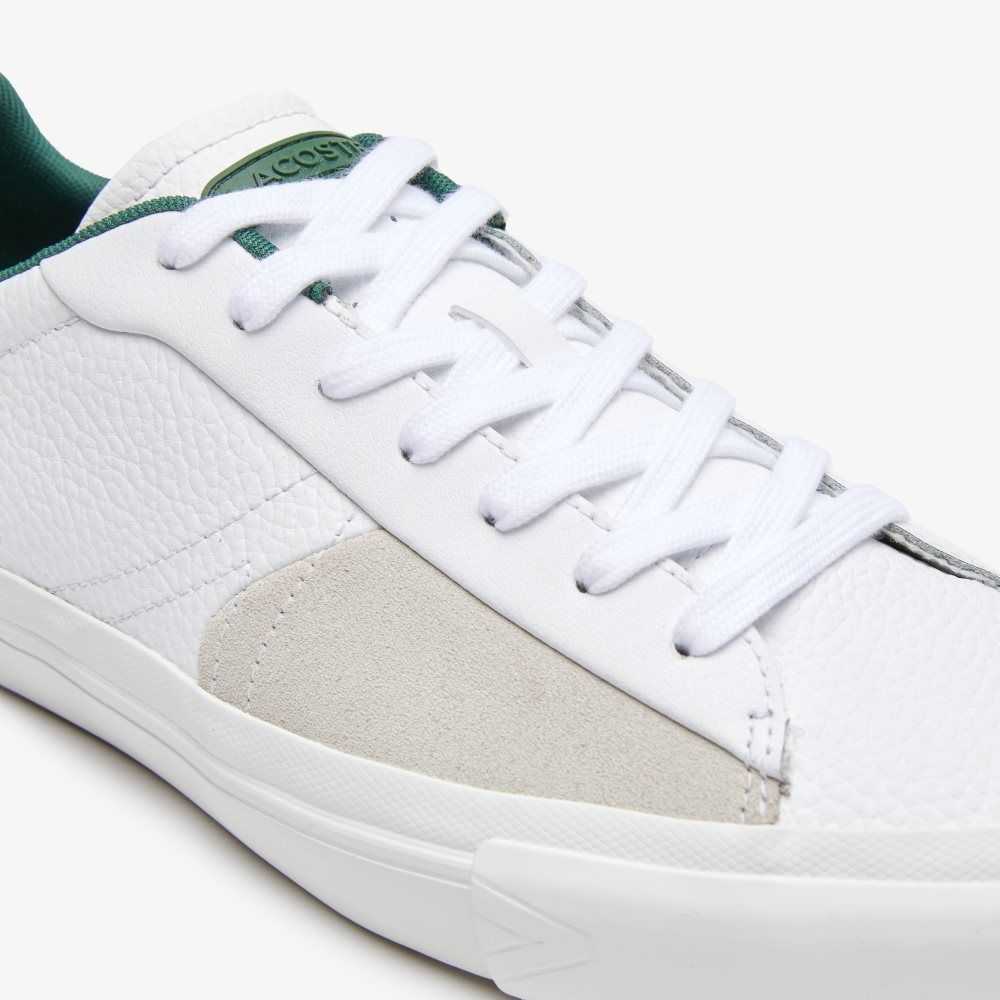 Lacoste L006 Cuero Blancas Verde Oscuro | 5874-GXTBR