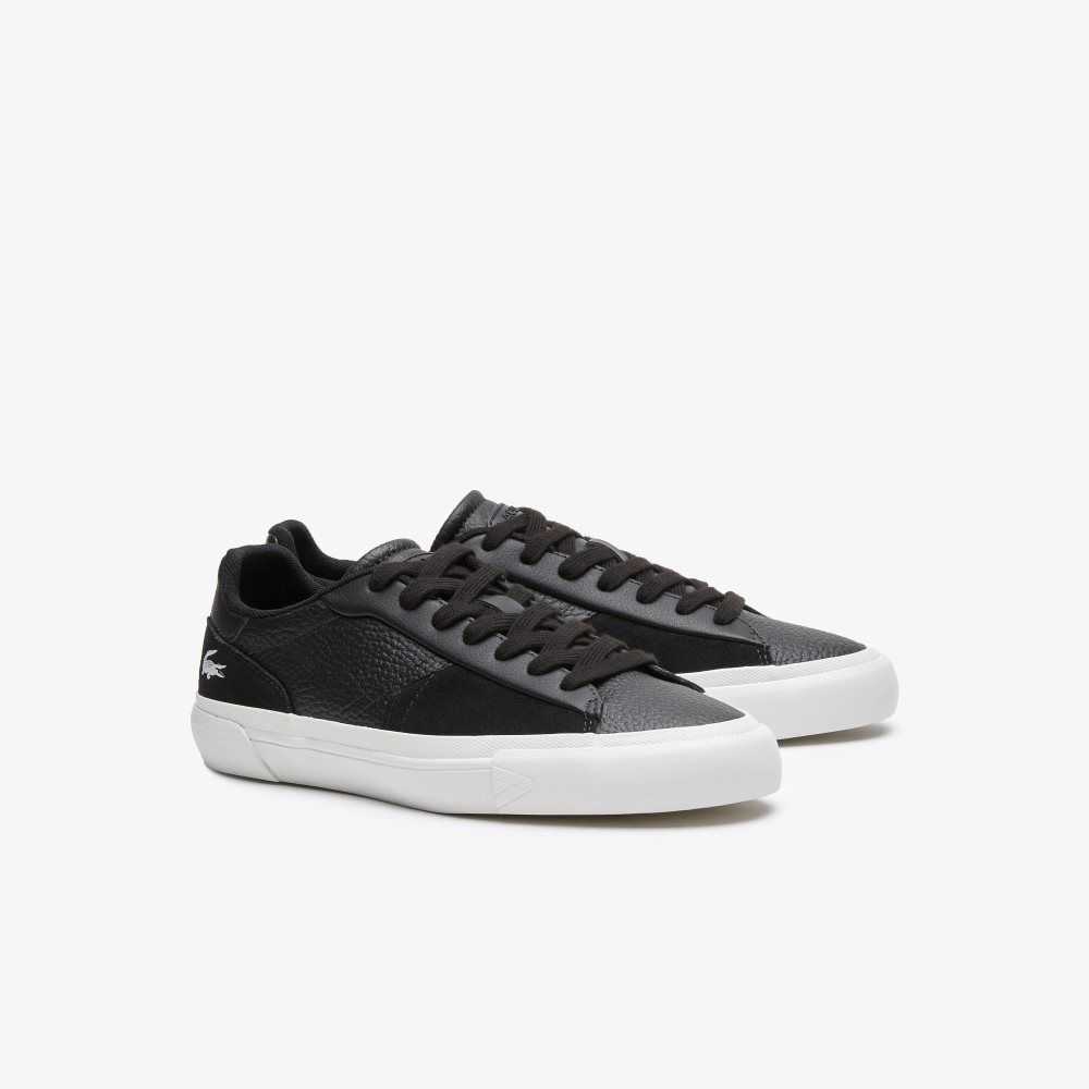 Lacoste L006 Cuero Negras Blancas | 8230-NMFQI