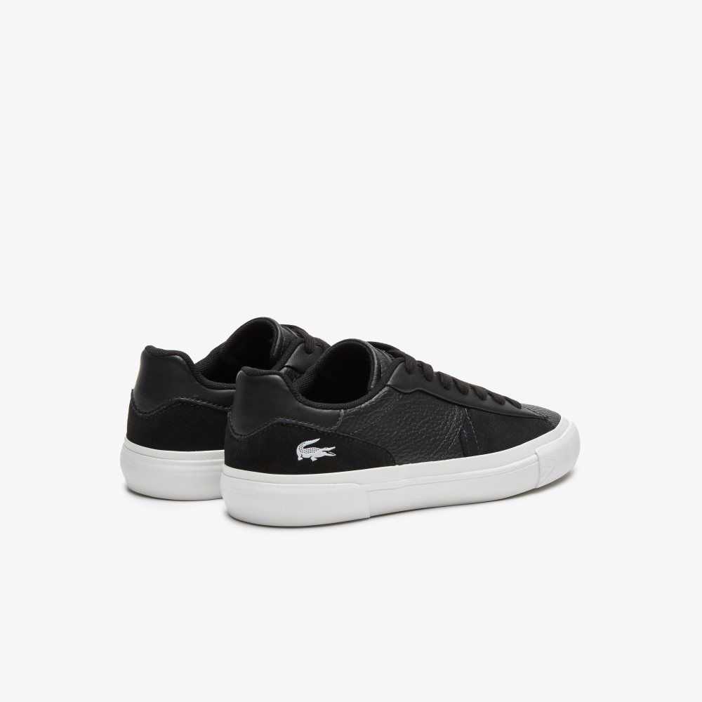 Lacoste L006 Cuero Negras Blancas | 8230-NMFQI