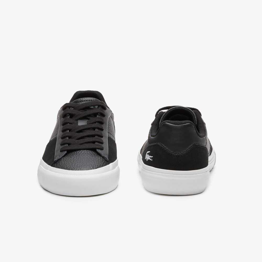 Lacoste L006 Cuero Negras Blancas | 8230-NMFQI