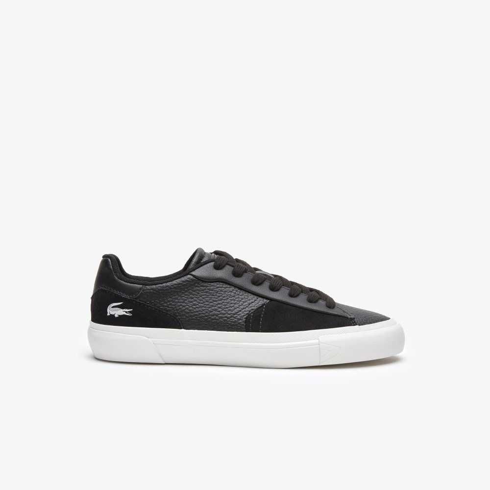 Lacoste L006 Cuero Negras Blancas | 8230-NMFQI