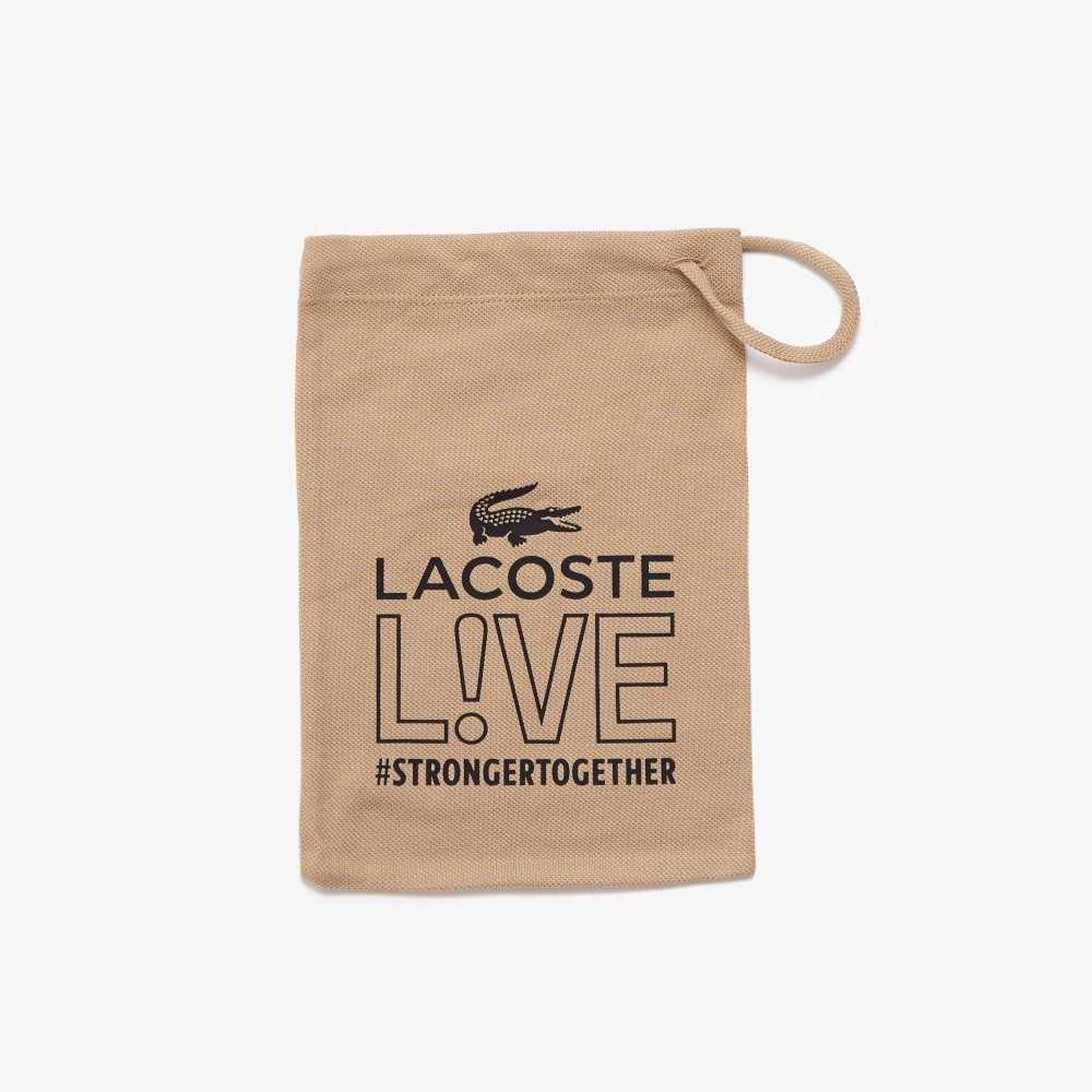 Lacoste LIVE Face Protection Mask print and adjustable Beige | 4592-UKHNJ