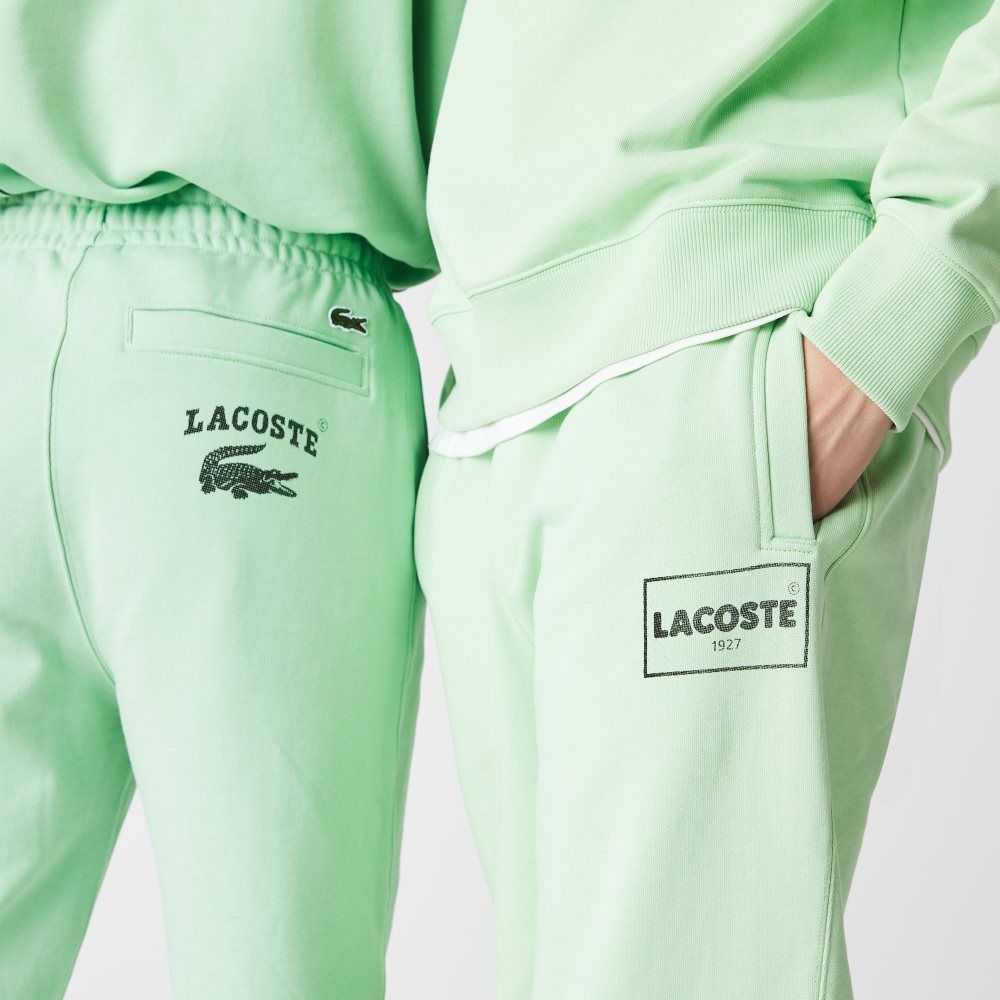 Lacoste LIVE Heritage Print Algodon Fleece Jogging Verde | 3678-VFHRL