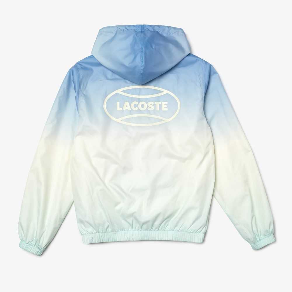 Lacoste LIVE Ligeros Pullover Windbreaker Azules Blancas Turquesa | 0485-WRNMV