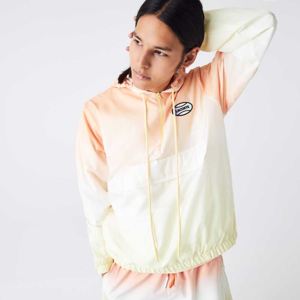 Lacoste LIVE Ligeros Pullover Windbreaker Naranjas Blancas Amarillo | 2917-KHIWG