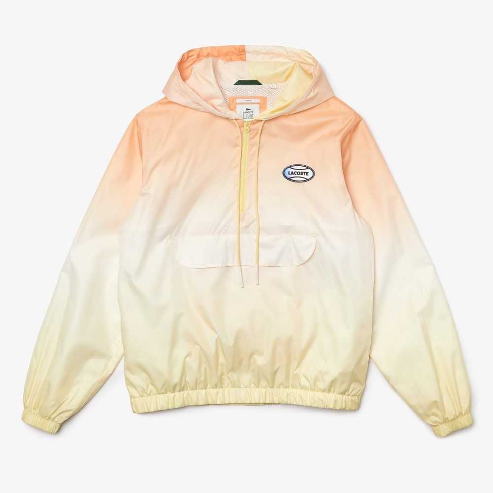 Lacoste LIVE Ligeros Pullover Windbreaker Naranjas Blancas Amarillo | 2917-KHIWG