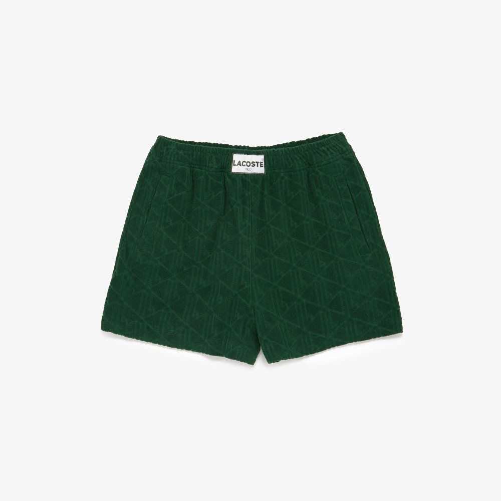 Lacoste LIVE Monogram Patterned Algodon Jacquard Verde | 5726-AMCUF