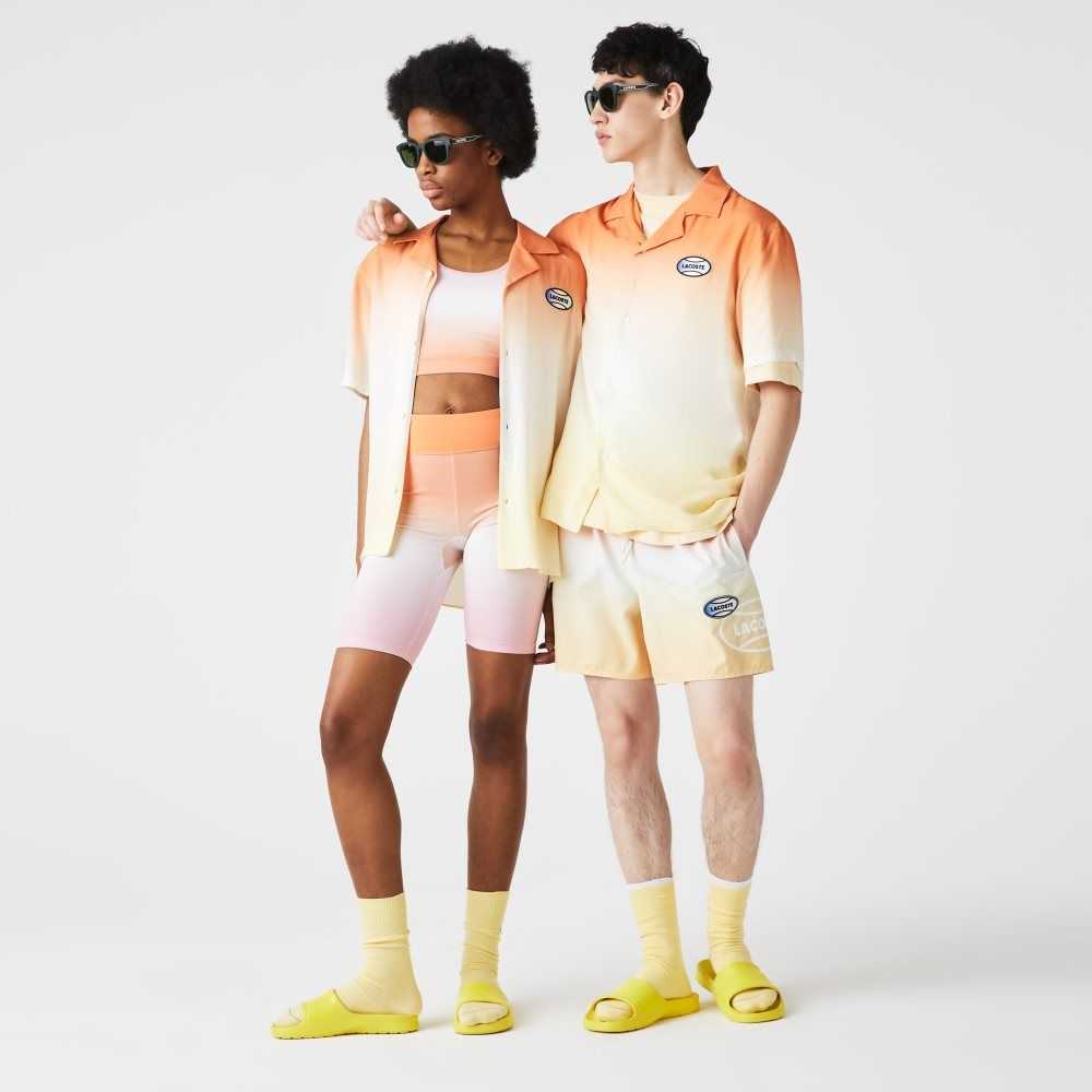 Lacoste LIVE Relaxed Fit Gradated Print Naranjas Blancas Amarillo | 0617-EZUNT