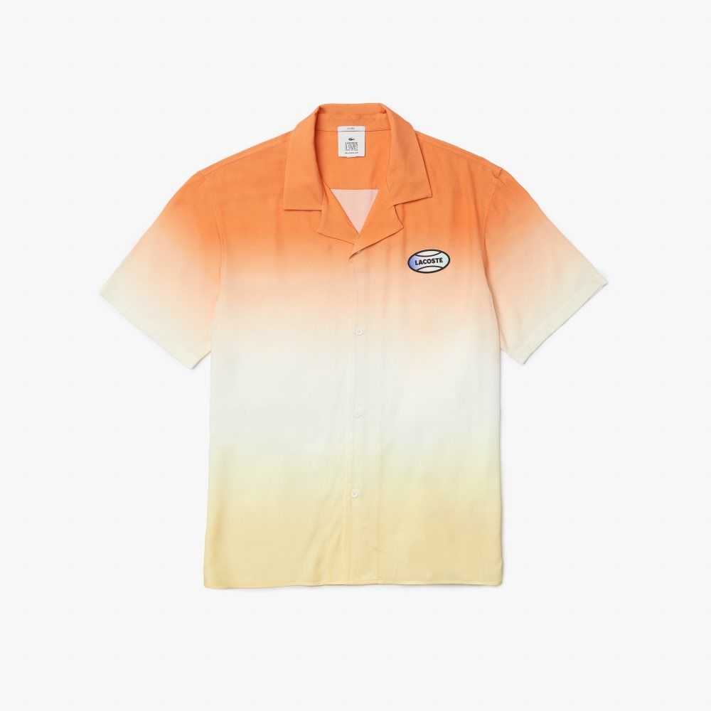 Lacoste LIVE Relaxed Fit Gradated Print Naranjas Blancas Amarillo | 0617-EZUNT