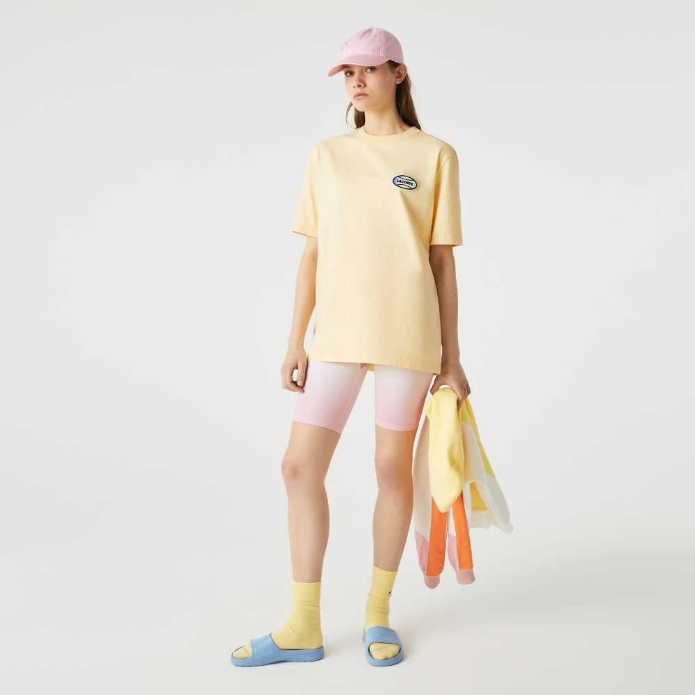 Lacoste LIVE Summer Pack Loose Fit Flecked Algodon Amarillo | 4132-TPFKR