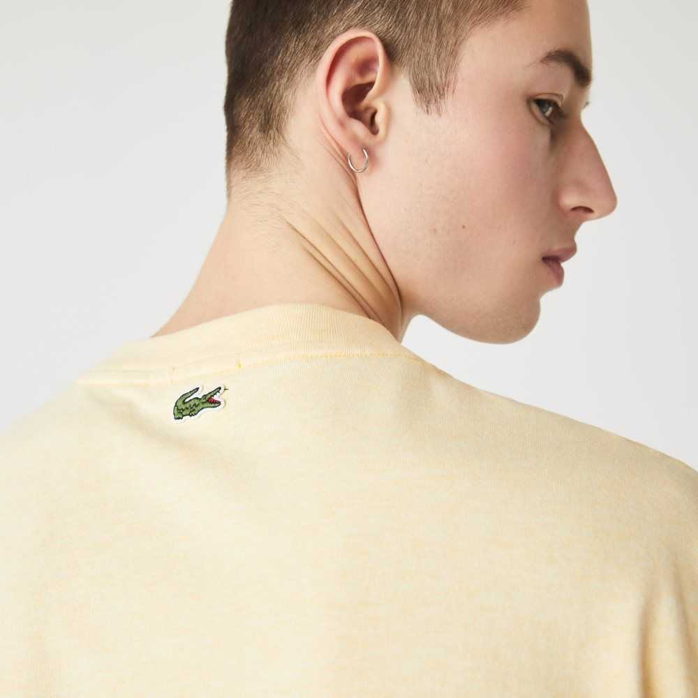 Lacoste LIVE Summer Pack Loose Fit Flecked Algodon Amarillo | 4132-TPFKR