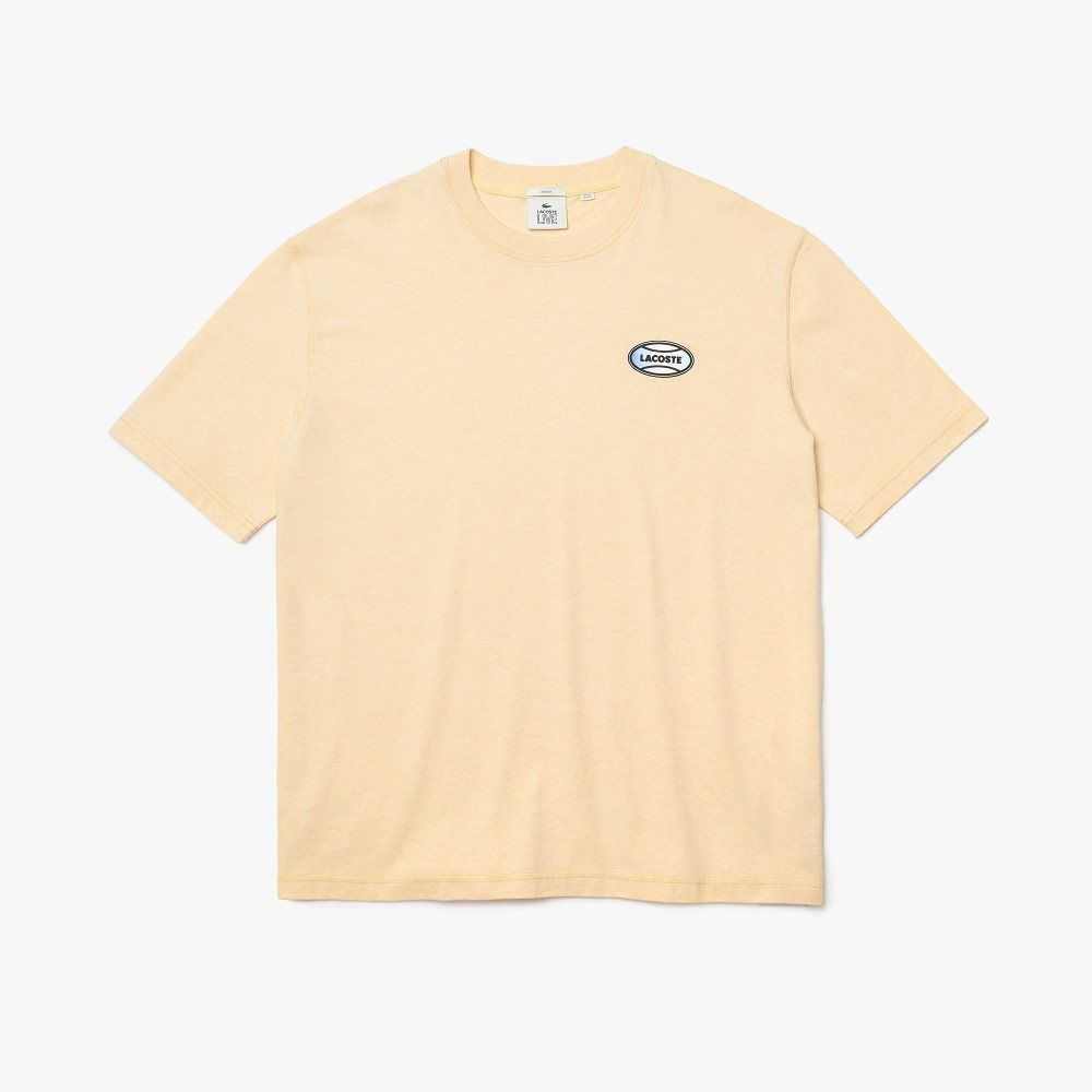 Lacoste LIVE Summer Pack Loose Fit Flecked Algodon Amarillo | 4132-TPFKR