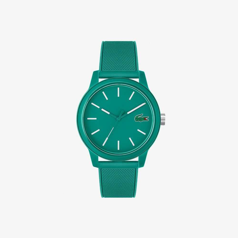 Lacoste L.12.12 3 Hands Green Silicona Negras | 9034-EXOHY