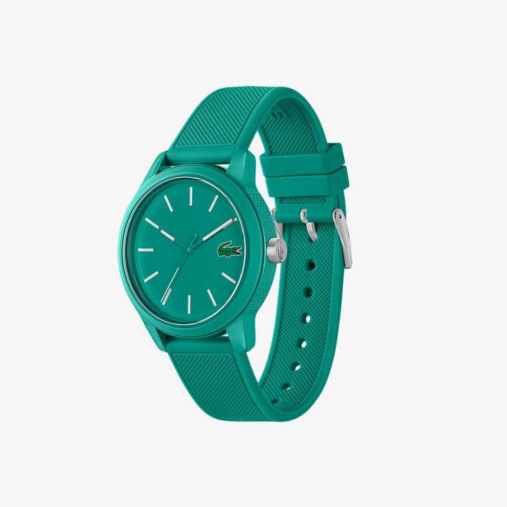 Lacoste L.12.12 3 Hands Green Silicona Negras | 9034-EXOHY