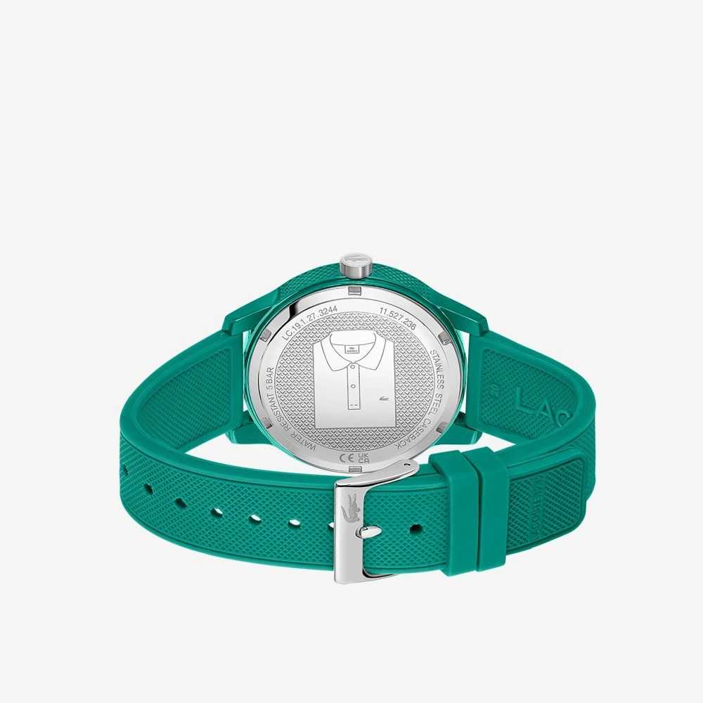 Lacoste L.12.12 3 Hands Green Silicona Negras | 9034-EXOHY