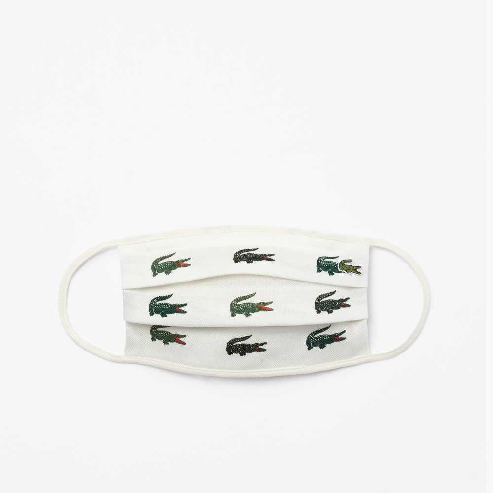 Lacoste L.12.12 Algodon Face Masks 3-Pack Verde Blancas | 7694-EGATU