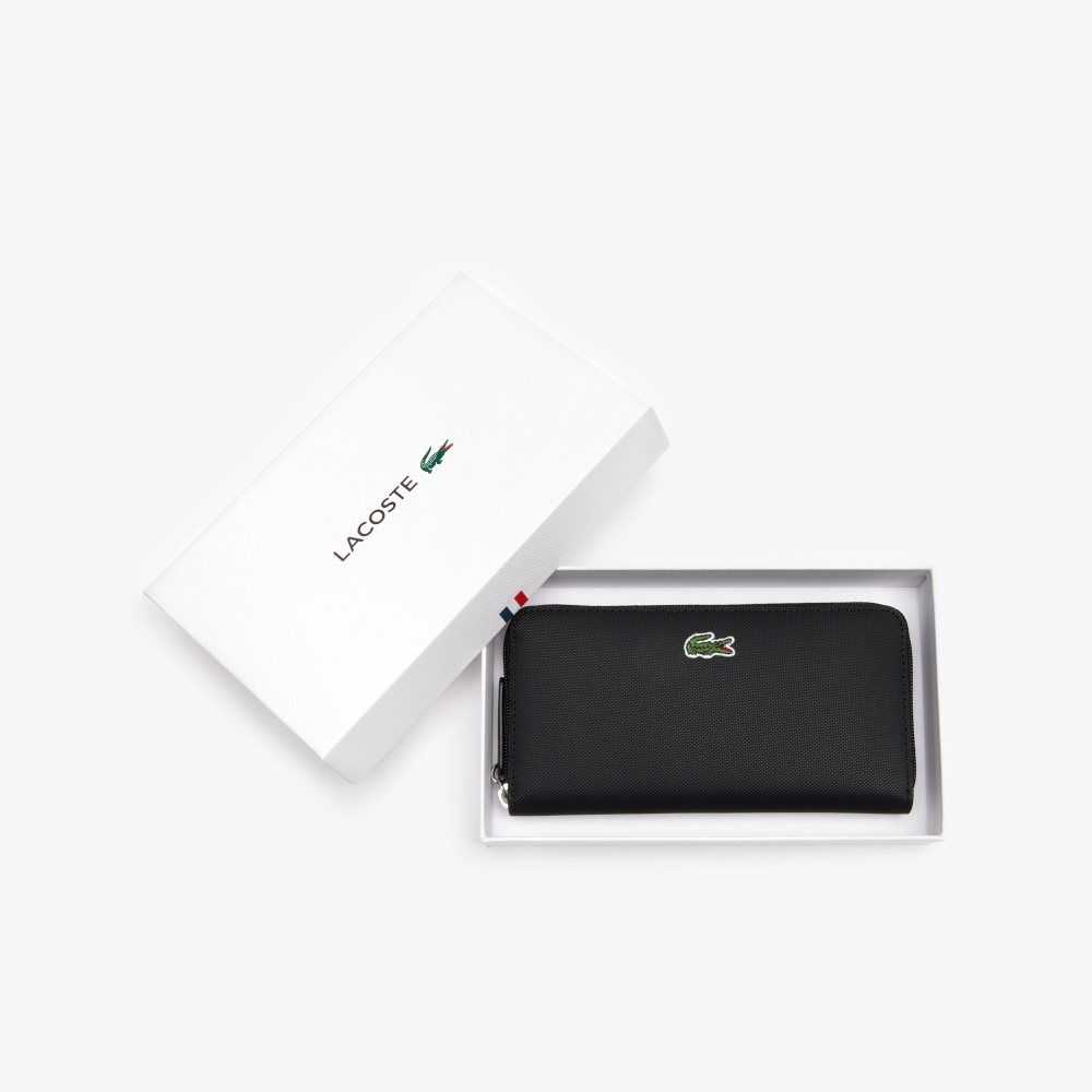 Lacoste L.12.12 Concept Petit Pique 12 Card Zip Wallet Negras | 6280-GPNRA