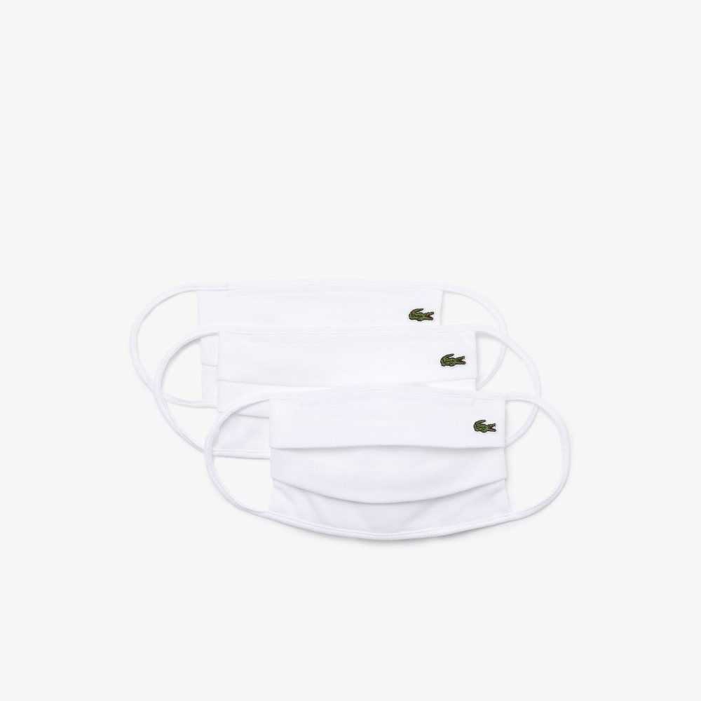 Lacoste L.12.12 Face Masks 3-Pack Blancas | 5706-XEIKJ