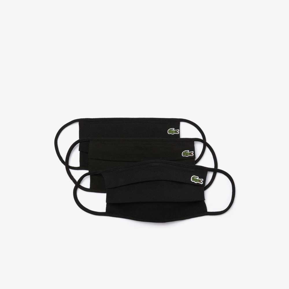 Lacoste L.12.12 Face Masks 3-Pack Negras | 8567-LNKCY