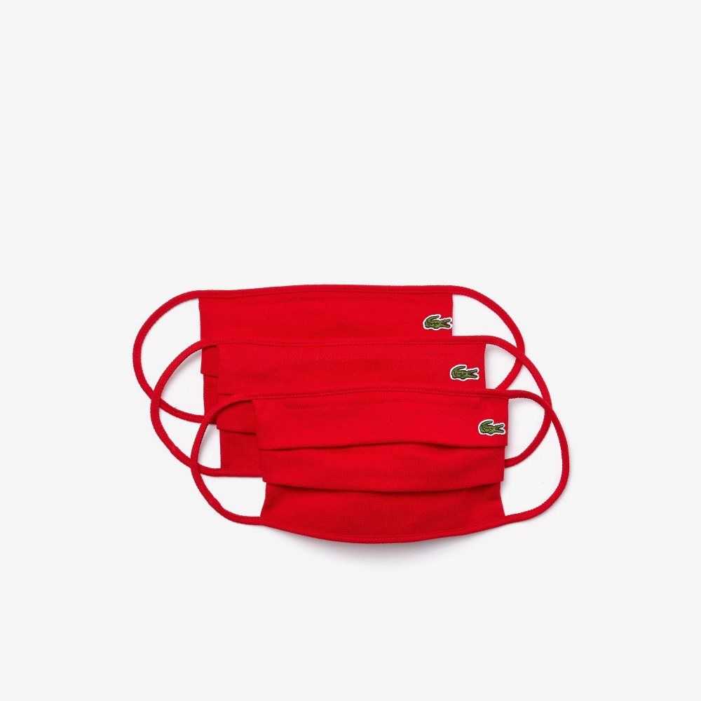 Lacoste L.12.12 Face Masks 3-Pack Rojas | 3265-KLNIF