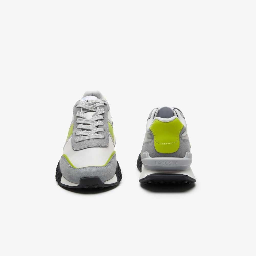 Lacoste L-Spin Deluxe Cuero Color Contrast Gris Verde | 2479-JQMNY