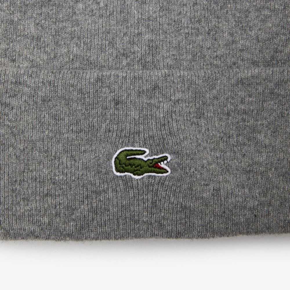 Lacoste Lana Beanie Gris | 4583-YXVSH