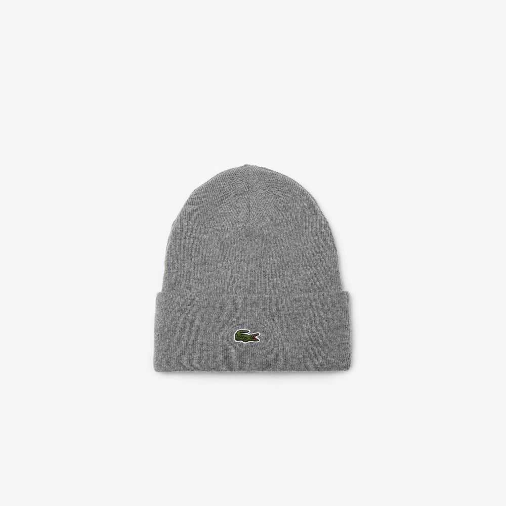 Lacoste Lana Beanie Gris | 4583-YXVSH