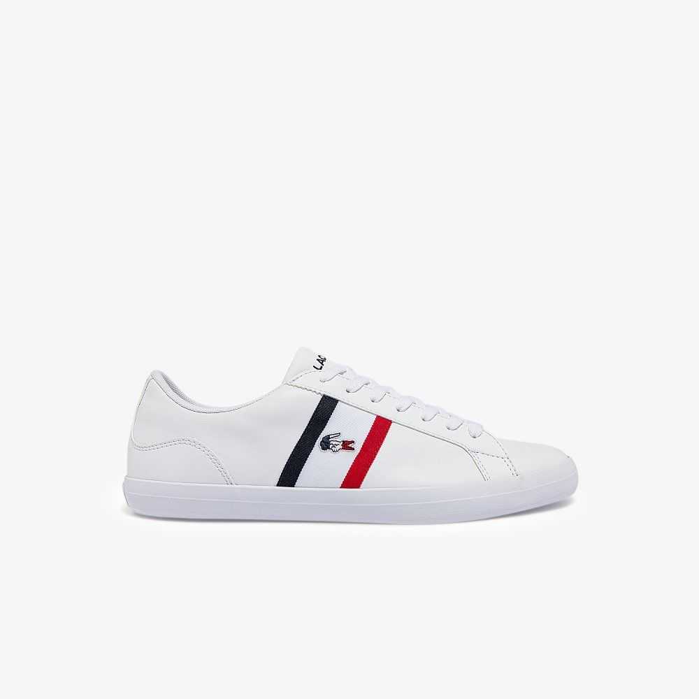 Lacoste Lerond Tricolor Cuero Blancas Azules Rojas | 4293-NFURB