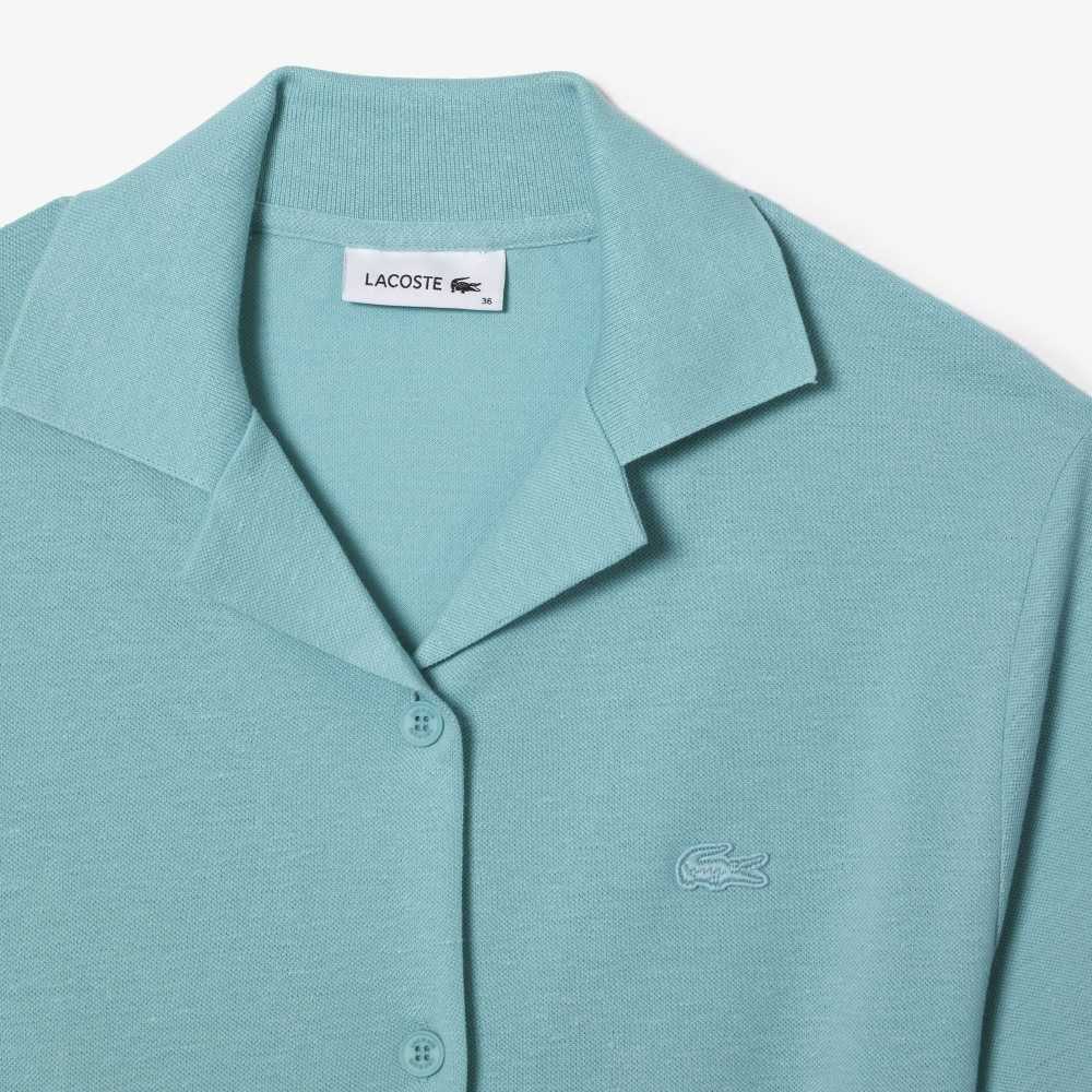 Lacoste Linen/Algodon Blend Belted Button Verde Menta | 0295-GWSVL