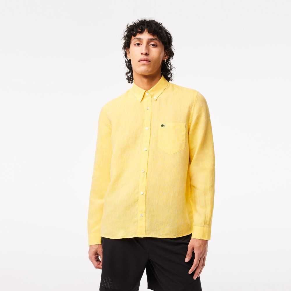 Lacoste Linen Amarillo | 6815-RQIFS