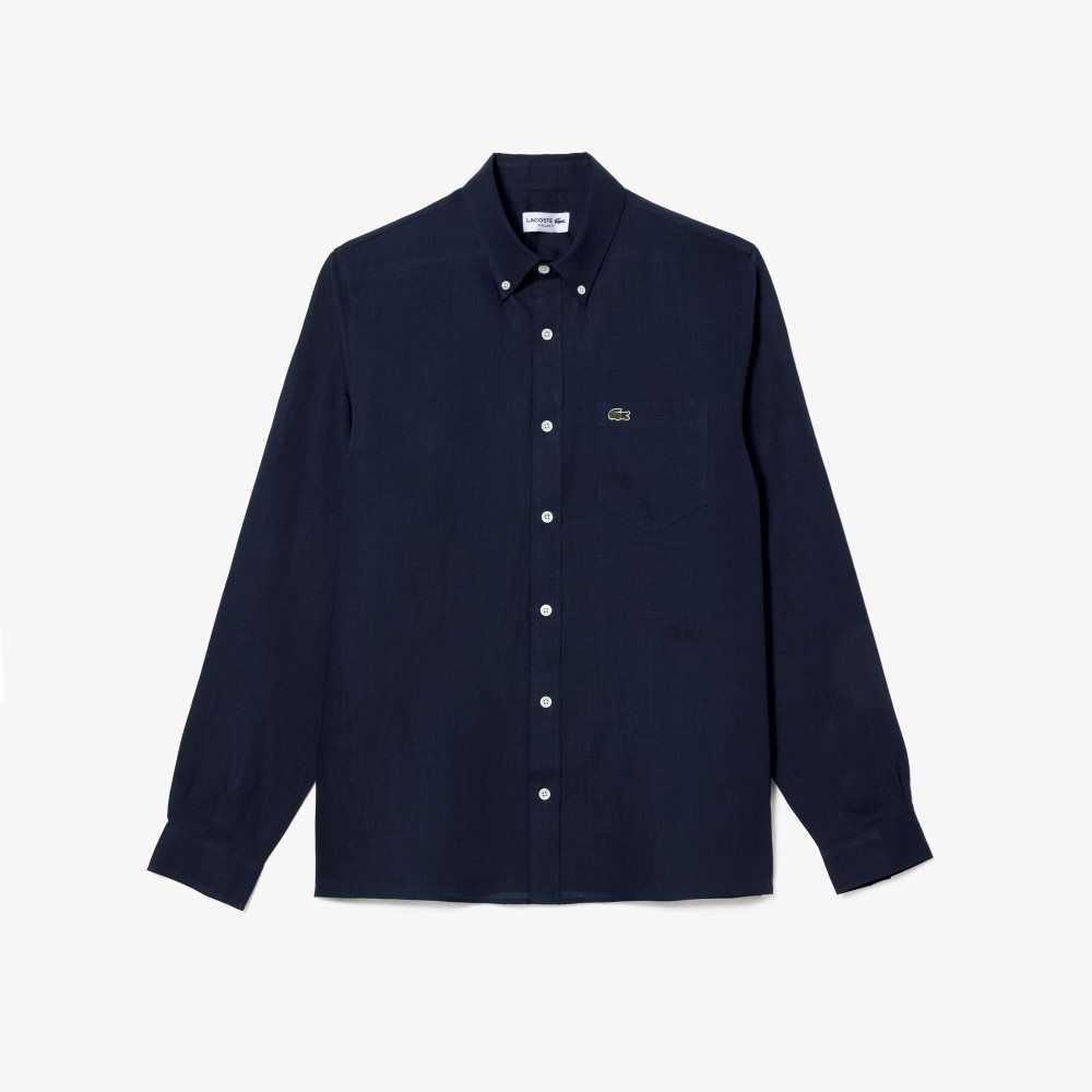 Lacoste Linen Azul Marino Azules | 0751-SRXDW