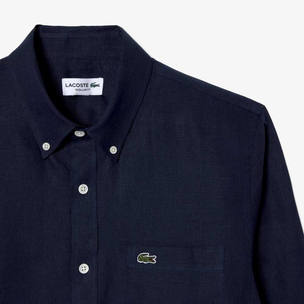 Lacoste Linen Azul Marino Azules | 0751-SRXDW