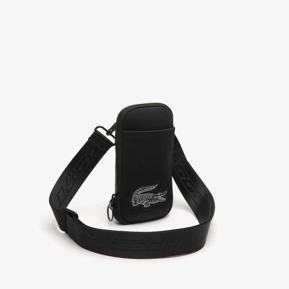 Lacoste Logo Correa Smartphone Holder Negras | 4859-UFAOW