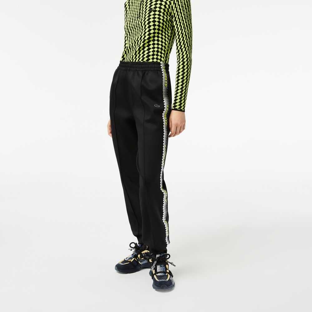 Lacoste Logo Stripe Pista Pants Negras | 7298-ESDOR