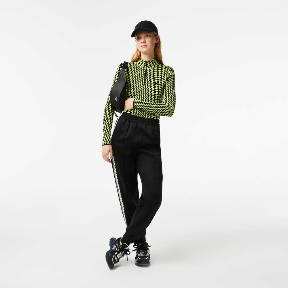 Lacoste Logo Stripe Pista Pants Negras | 7298-ESDOR