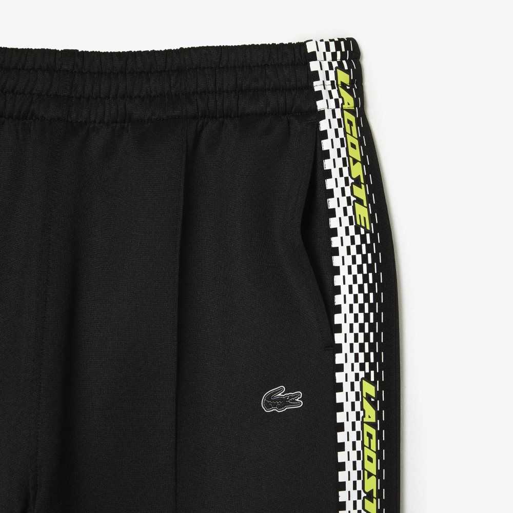 Lacoste Logo Stripe Pista Pants Negras | 7298-ESDOR