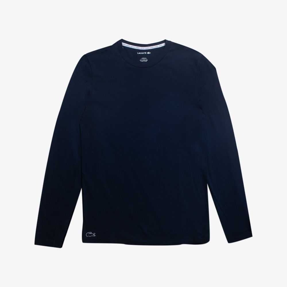 Lacoste Long Sleeve Lounge Azul Marino Azules | 1605-YBZGN