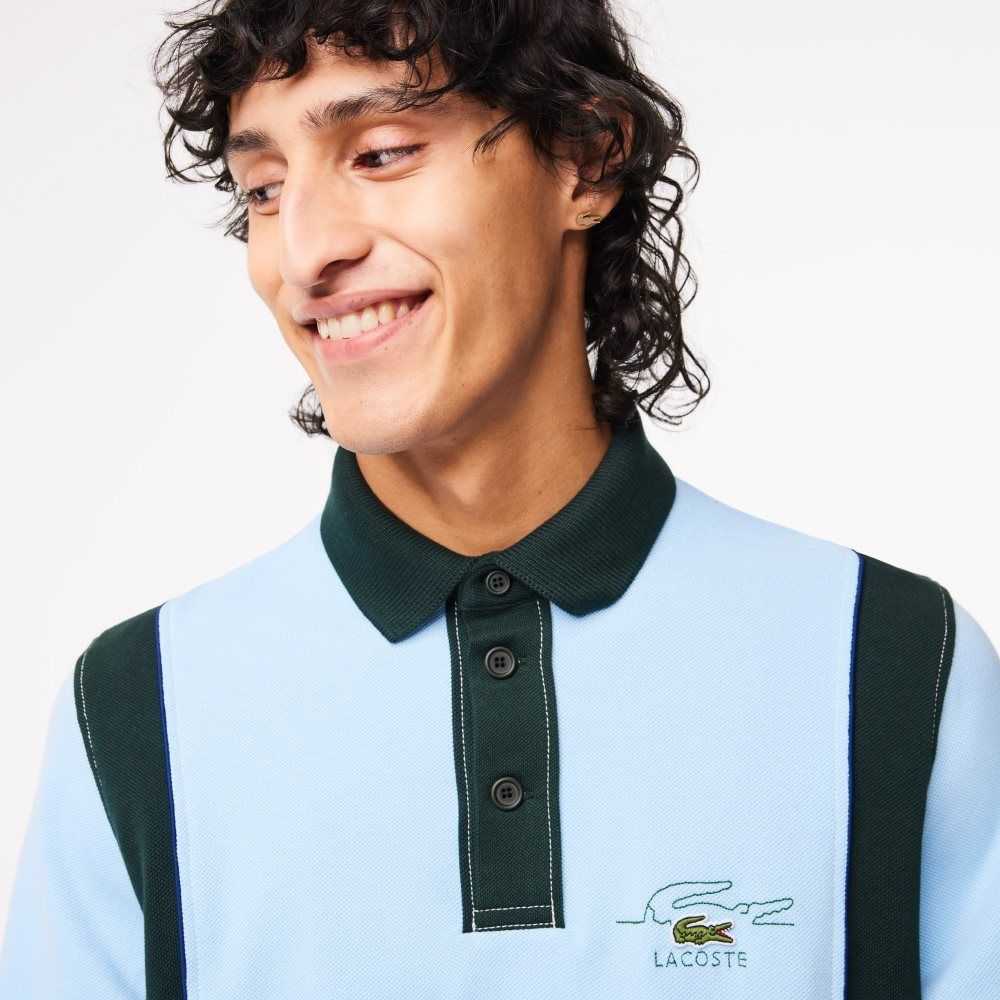 Lacoste Long Sleeve Organic Algodon Rugby Azules Verde | 5498-PKNGF