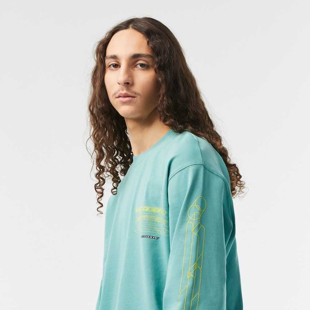 Lacoste Loose Fit Algodon Jersey Long Sleeve Verde Menta | 1274-ASXIZ