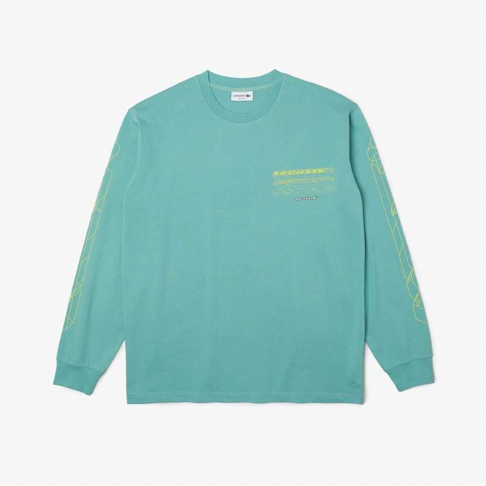 Lacoste Loose Fit Algodon Jersey Long Sleeve Verde Menta | 1274-ASXIZ