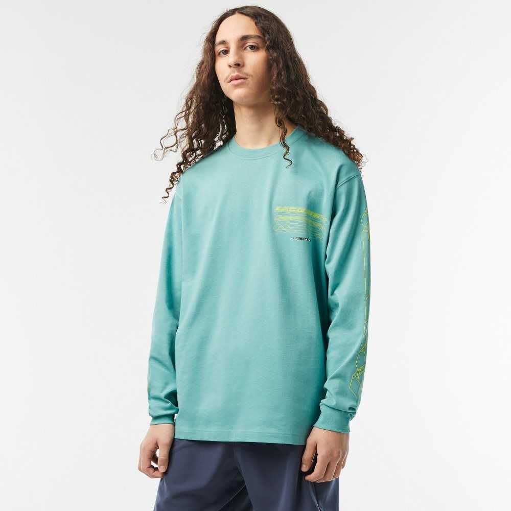 Lacoste Loose Fit Algodon Jersey Long Sleeve Verde Menta | 1274-ASXIZ