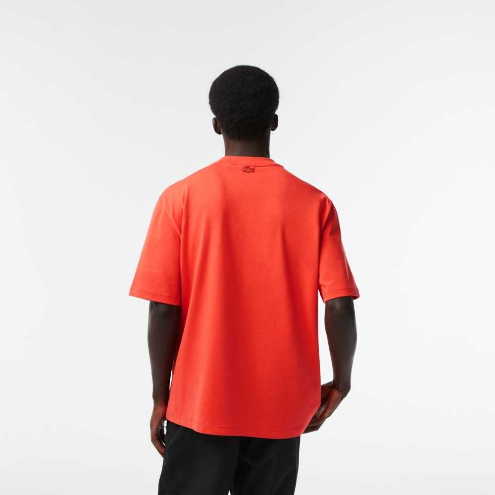 Lacoste Loose Fit Algodon Jersey Print Naranjas | 8630-EKJVY