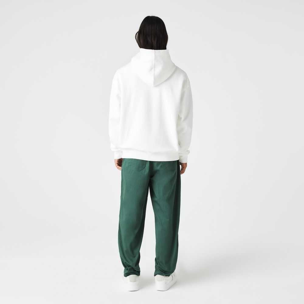 Lacoste Loose Fit Branded Monogram Encapuchado Blancas | 3810-PDYHV