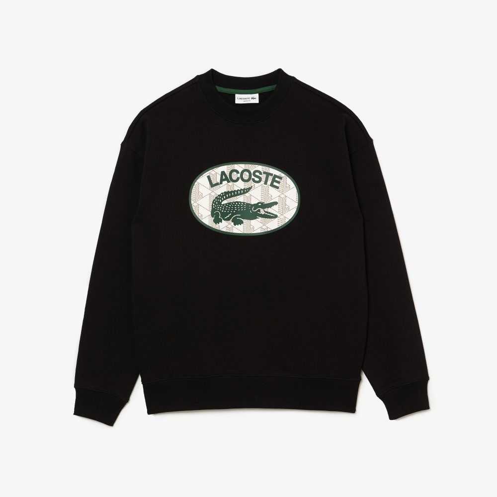 Lacoste Loose Fit Branded Monogram Print Negras | 4029-APOTY