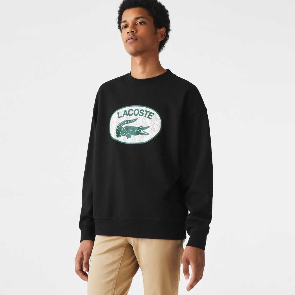 Lacoste Loose Fit Branded Monogram Print Negras | 4029-APOTY